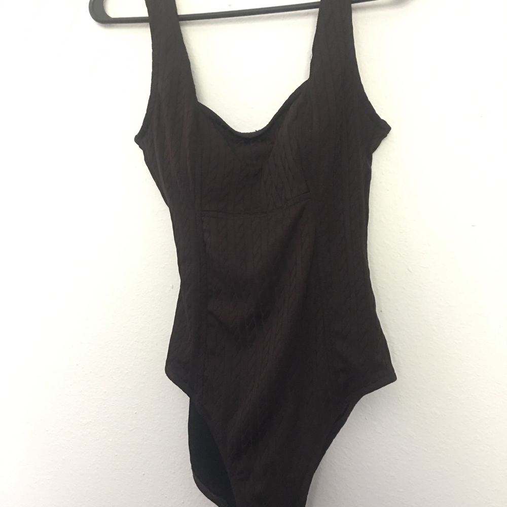Brown swim suit one piece